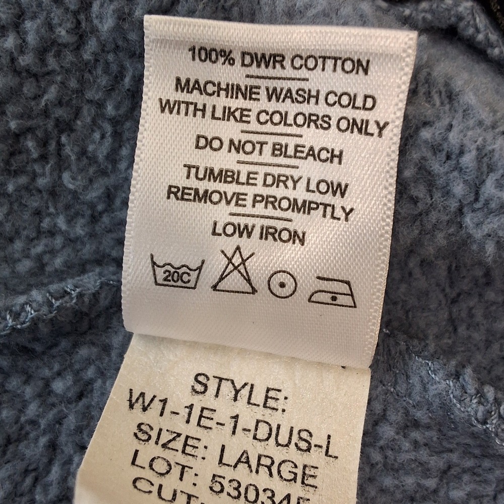 American Giant Storm Full Zip Hoodie Blue DWR Cotton Womens Large Heavy Weight - Picture 7 of 7